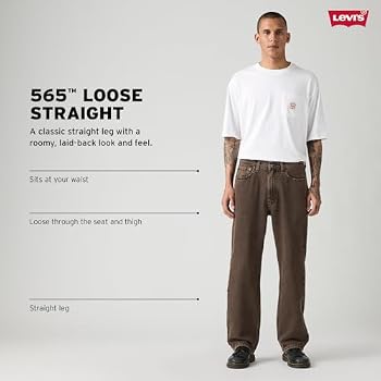 Levi's Calça jeans masculina reta solta 565, (Novo) Always Here